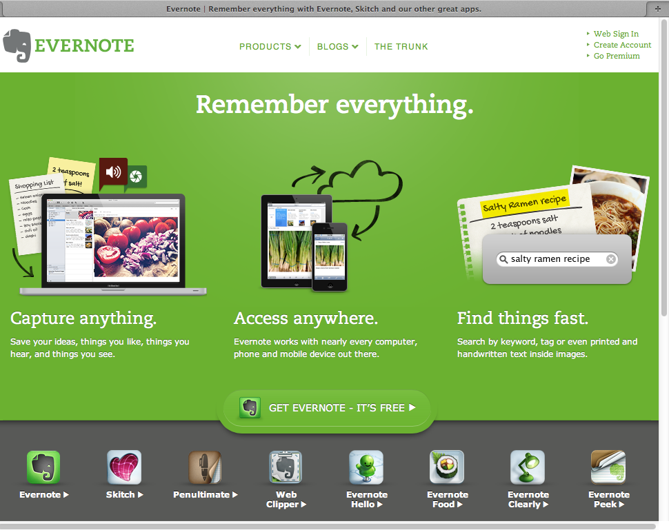 Evernote takes care of all my ideas.