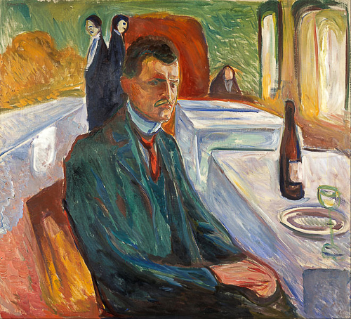 Edvard Munch: Self-Portrait with a Bottle of Wine
