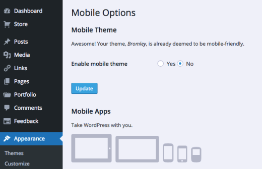 Enable Mobile Friendly